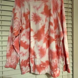Tie-Dye Sweatshirt in Pink and White